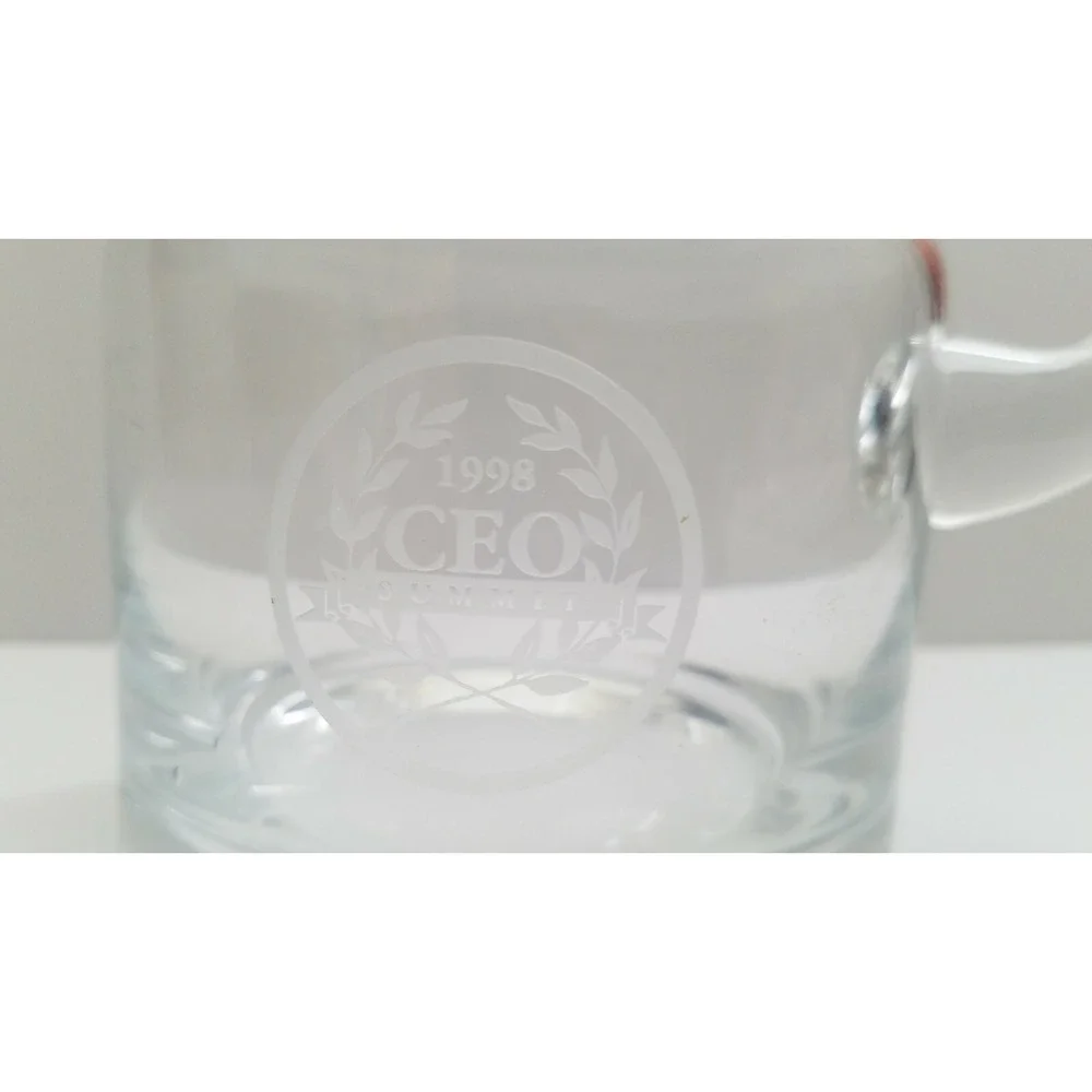 Vtg Tiffany & Co.‎ Clear Crystal Pitcher, custom for 1998 CEO Summit RARE